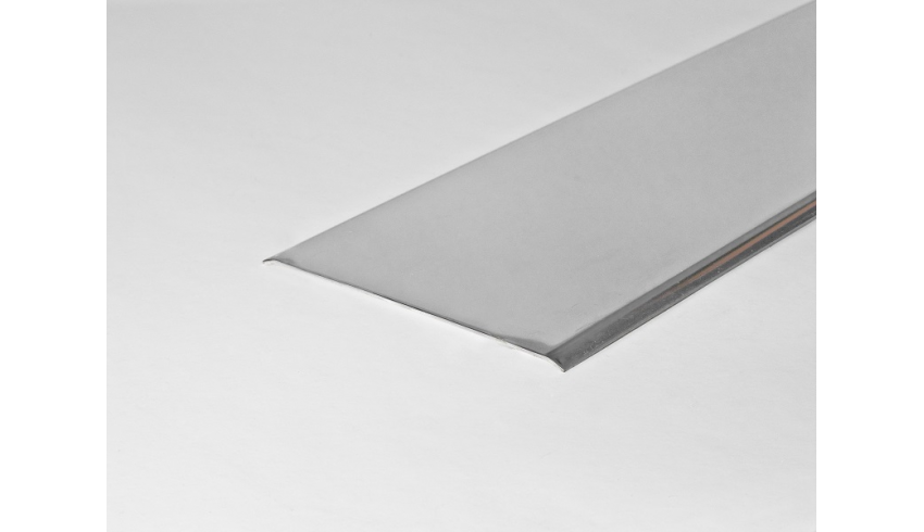 Flat stainless steel profile, self-adhesive